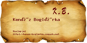 Kenéz Boglárka névjegykártya