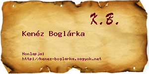 Kenéz Boglárka névjegykártya