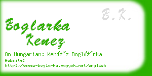 boglarka kenez business card